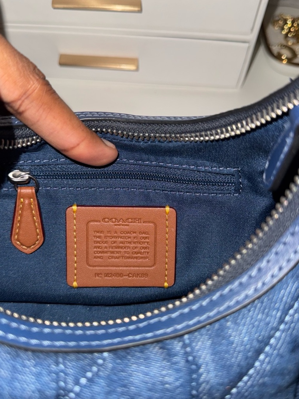 Coach Blue Denim Carmen Mini Crossbody Bag - Picture 5 of 6